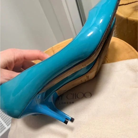 Jimmy Choo Teal Women's Heels - Picture 4 of 6